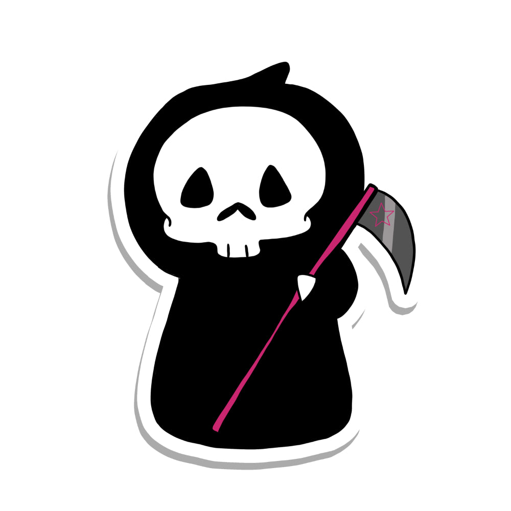 Gothic and Cute Grim Reaper Vinyl Sticker Sticker Rebel and Siren   