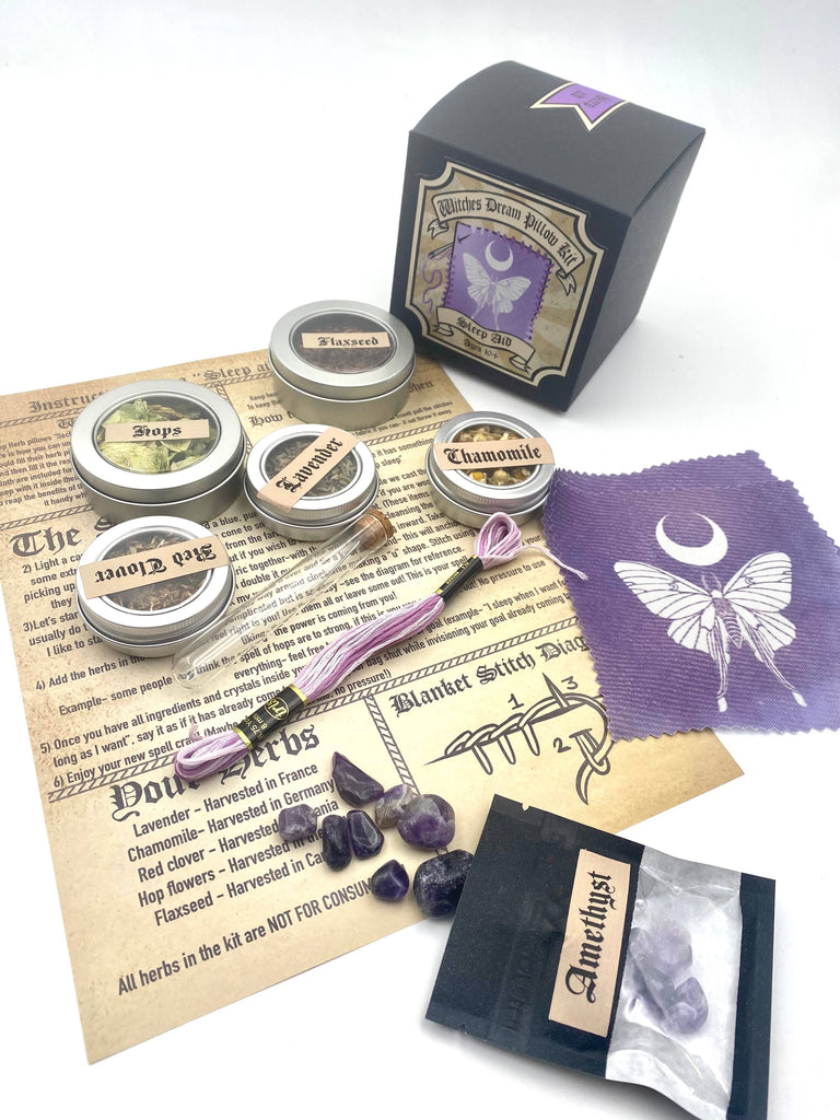 Witches Dream Pillow Kit - Sleep Aid! Witchcraft Psychic circle oddities   