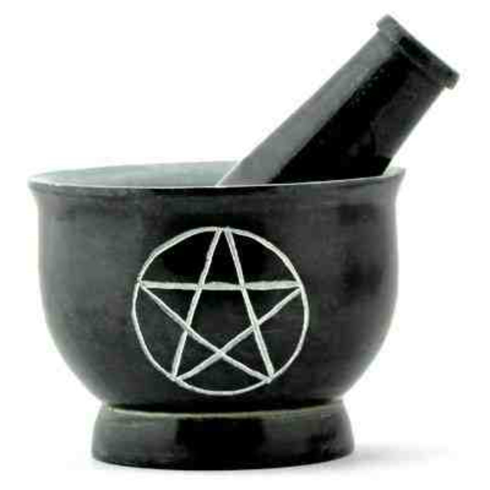 Mortar and Pestle with Pentacle Witchcraft Love&Lust LLC   