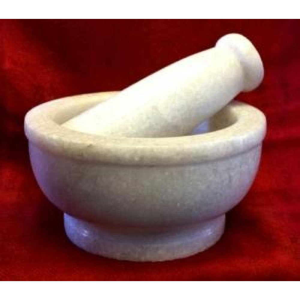 White Marble Mortar and Pestle Witchcraft Love&Lust LLC   