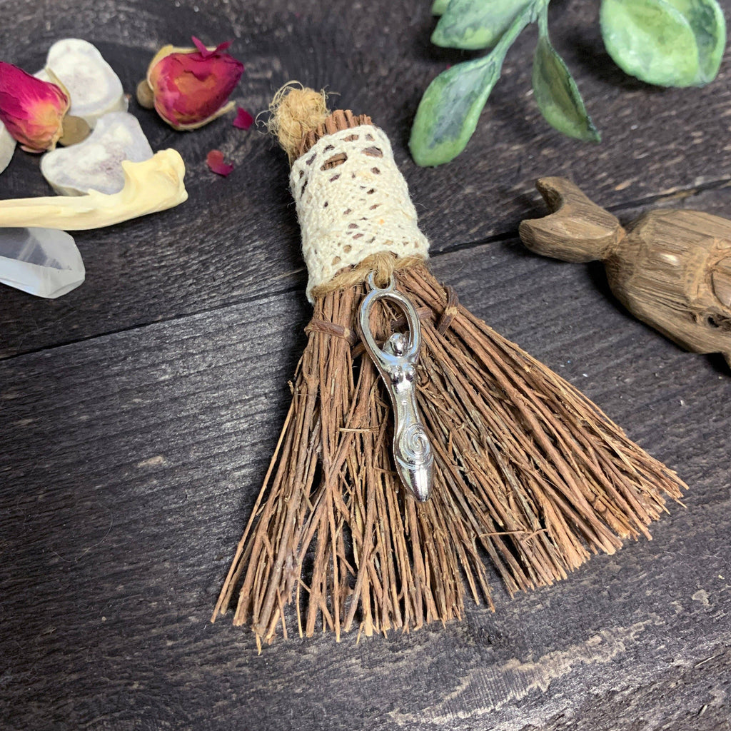 Goddess Mini Besom-Altar Broom Witchcraft Of Forest and Fae   