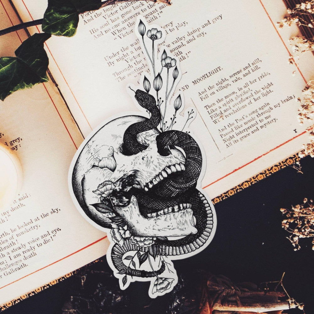 Snake and Skull - Vinyl Sticker Sticker Print is Dead   