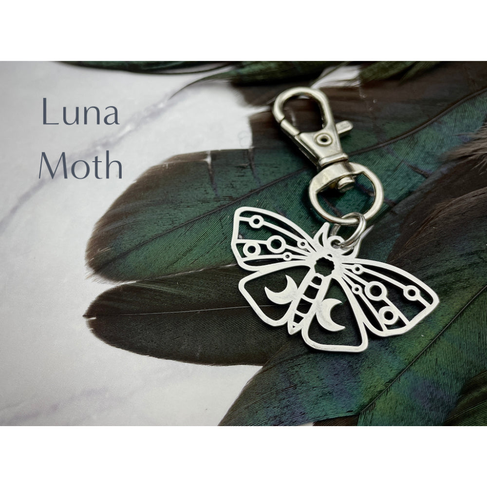 Silver Luna Moth Keychain Bric-A-Brac SpotLight Jewelry   