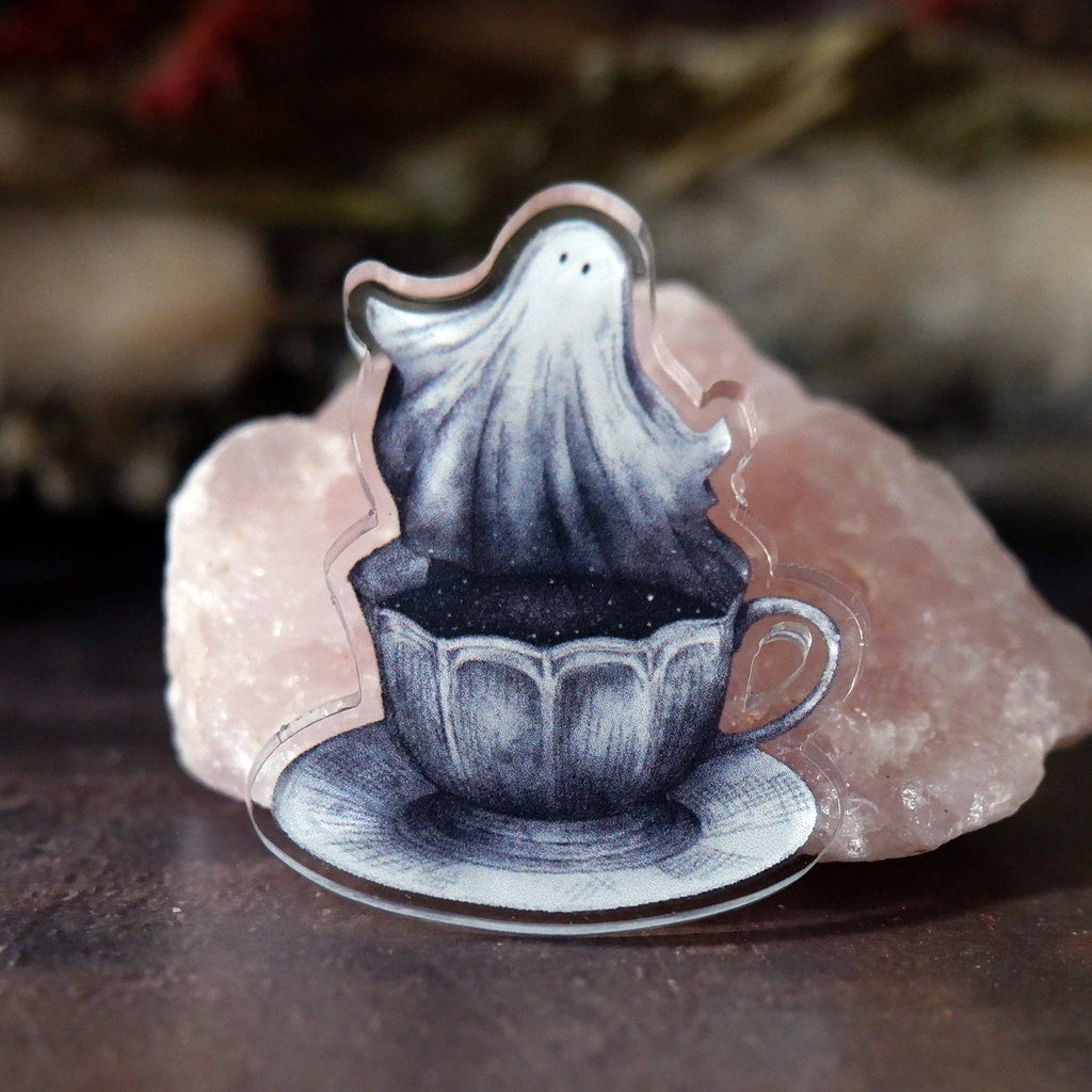 Ghost Tea - Acrylic Pin Badge Bric-A-Brac Print is Dead   