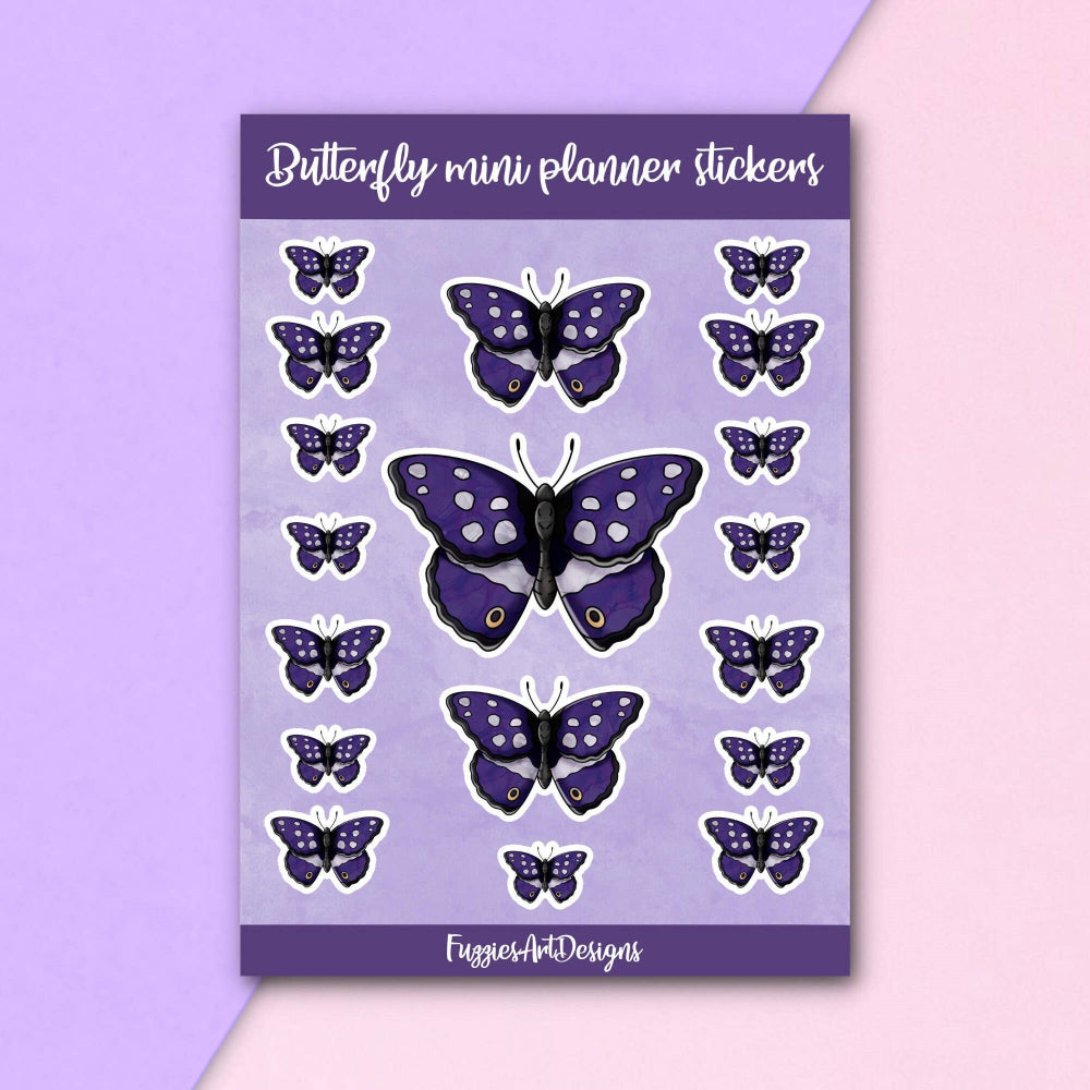 Butterfly Sticker Sheet Sticker FuzziesArtDesigns   