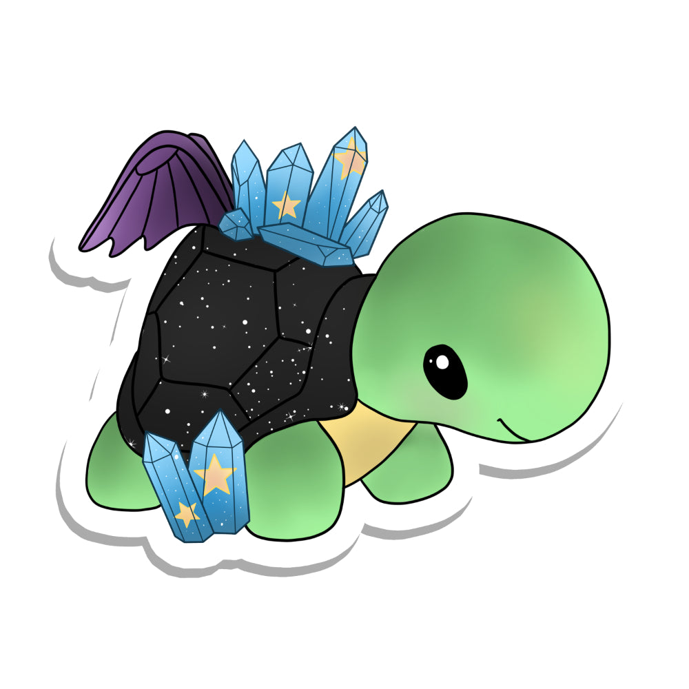Magical Fairy Turtle with Crystals Vinyl Sticker Sticker Rebel and Siren   