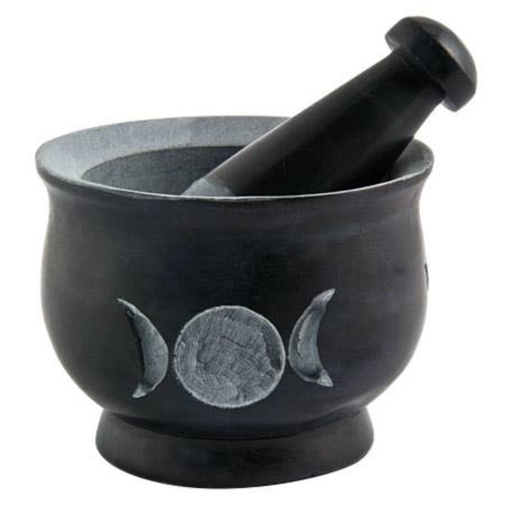 Mortar and Pestle with Triple Moon Witchcraft Love&Lust LLC   