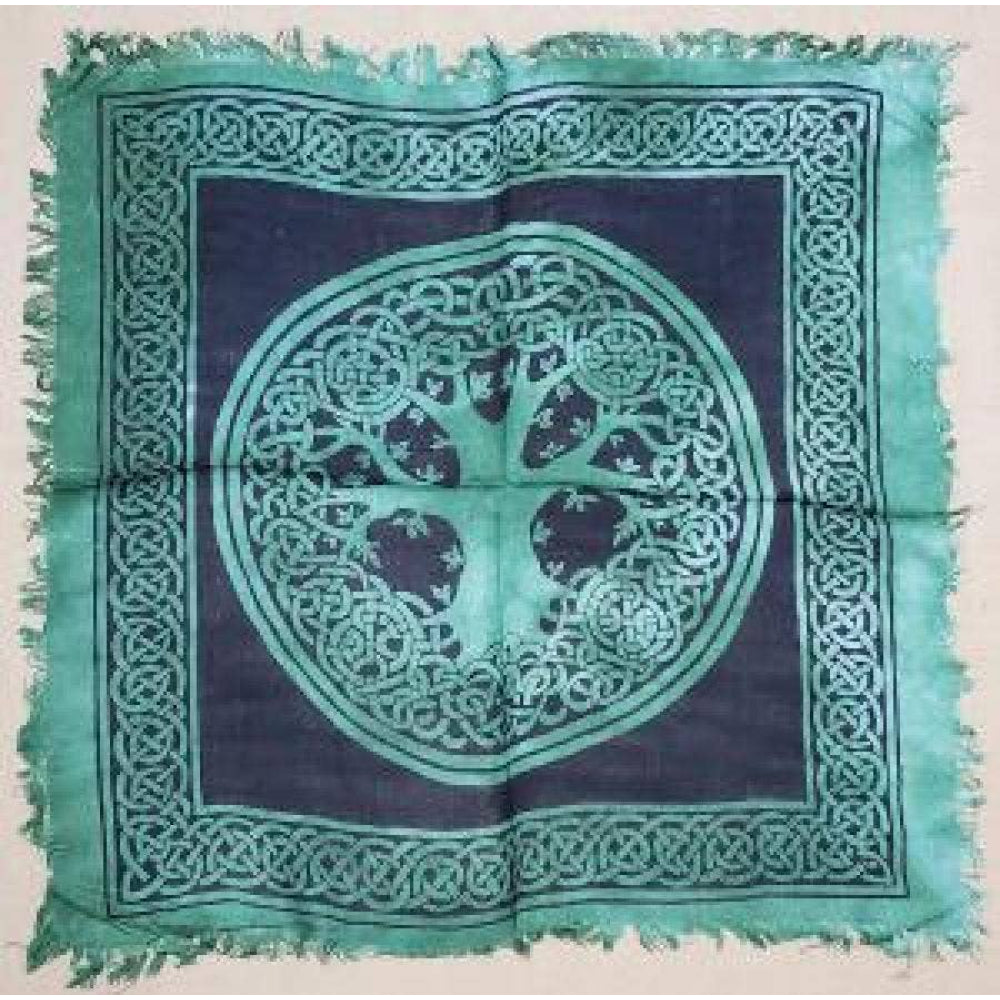Tree of Life Altar Cloth Green Witchcraft Love&Lust LLC   
