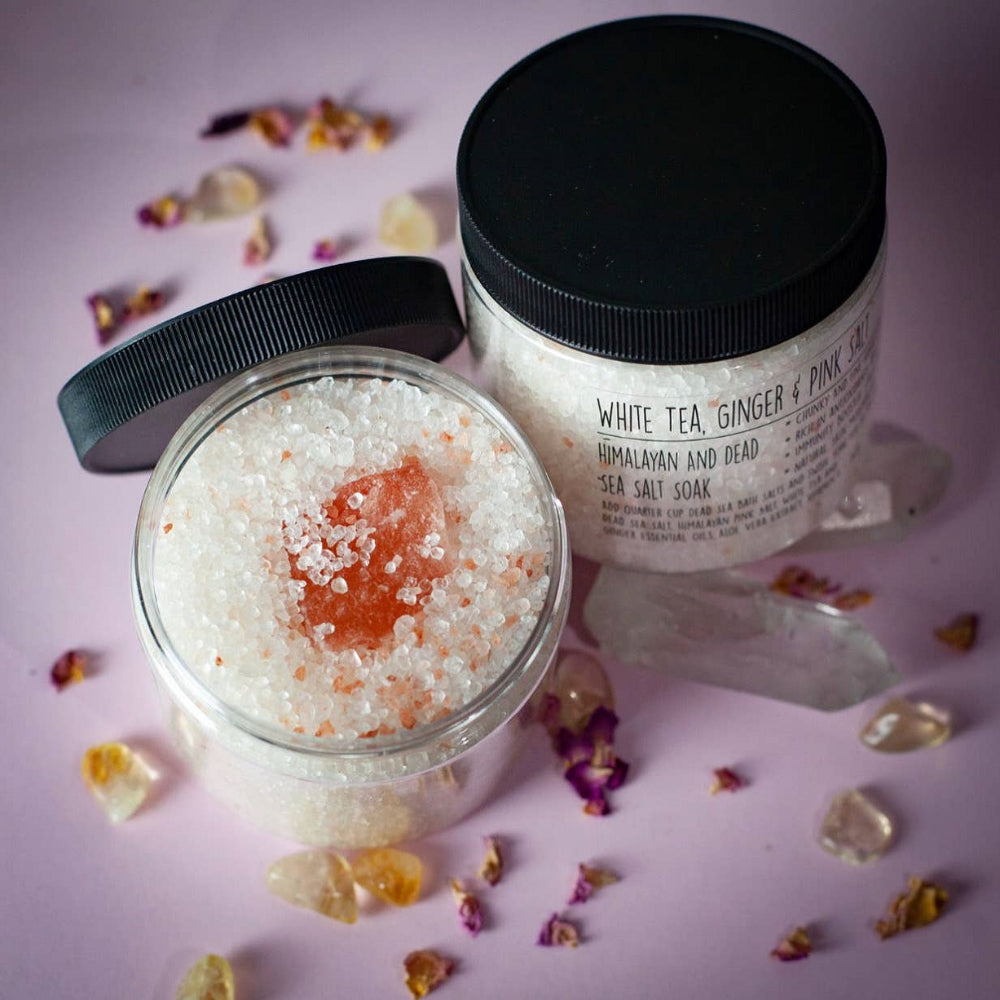 Pink and Dead Sea Bath Salts Self Care Crescent City Swoon Bath Bomb Studio   