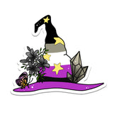Pride Flag Witch Hat Vinyl Sticker Asexual