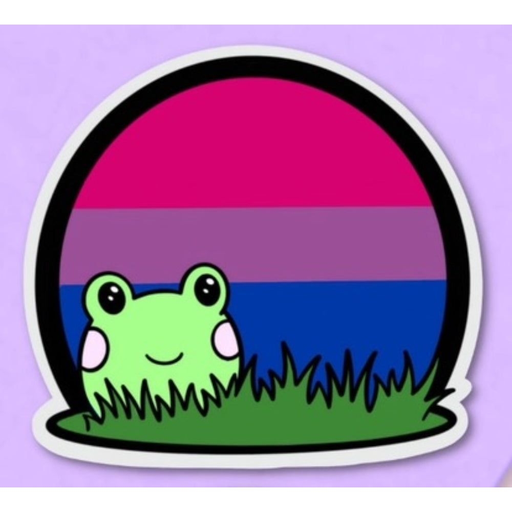 Pride Frog Stickers Sticker FuzziesArtDesigns Bisexual  