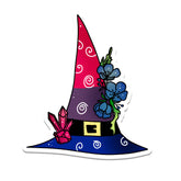 Pride Flag Witch Hat Vinyl Sticker Bisexual