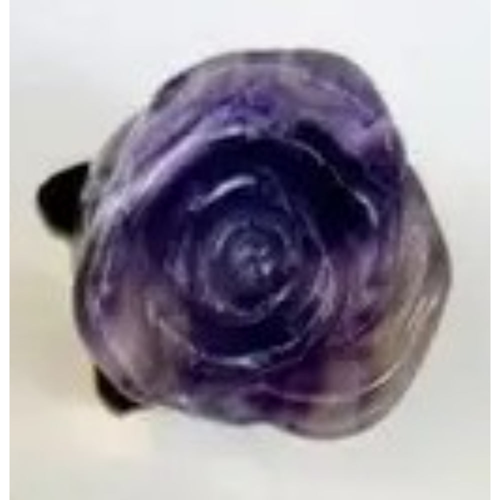 Crystal Rose - Carved Stone Home Decor Rock Paradise Amethyst  