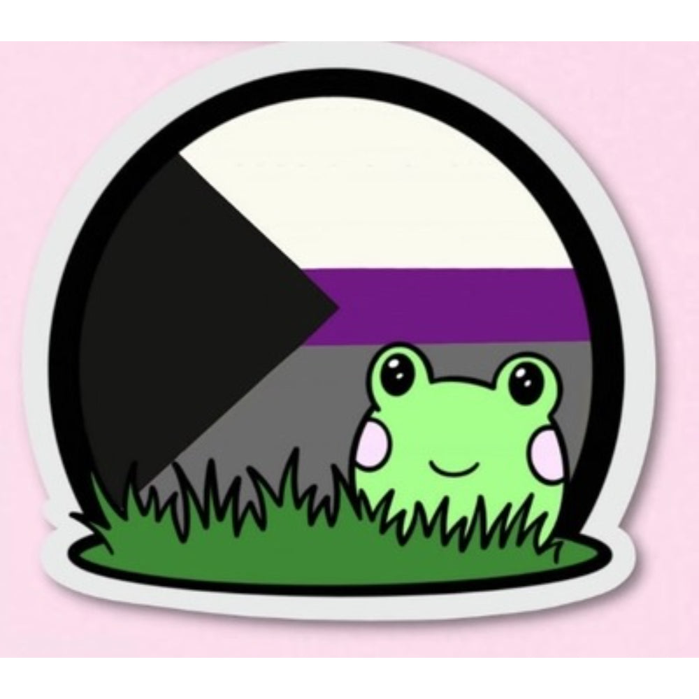 Pride Frog Stickers Sticker FuzziesArtDesigns Demisexual  