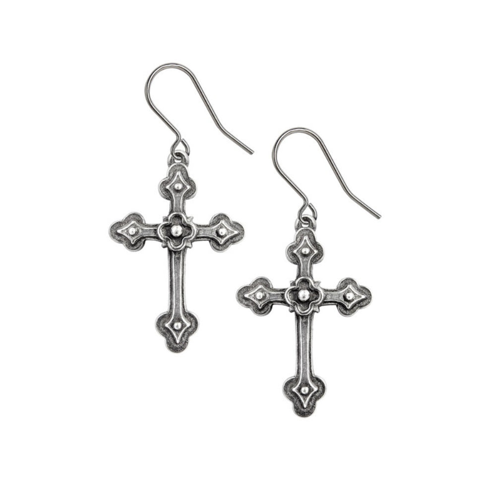Gothic Devotion Crosses Earrings Jewelry Alchemy England   