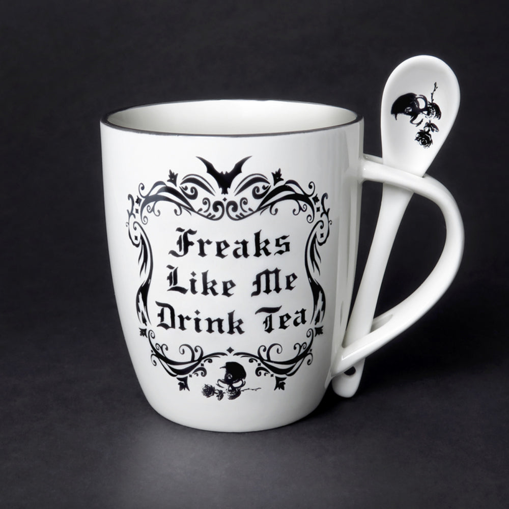 Freaks Like me Drink Tea Mug and Spoon Home Decor Alchemy England   