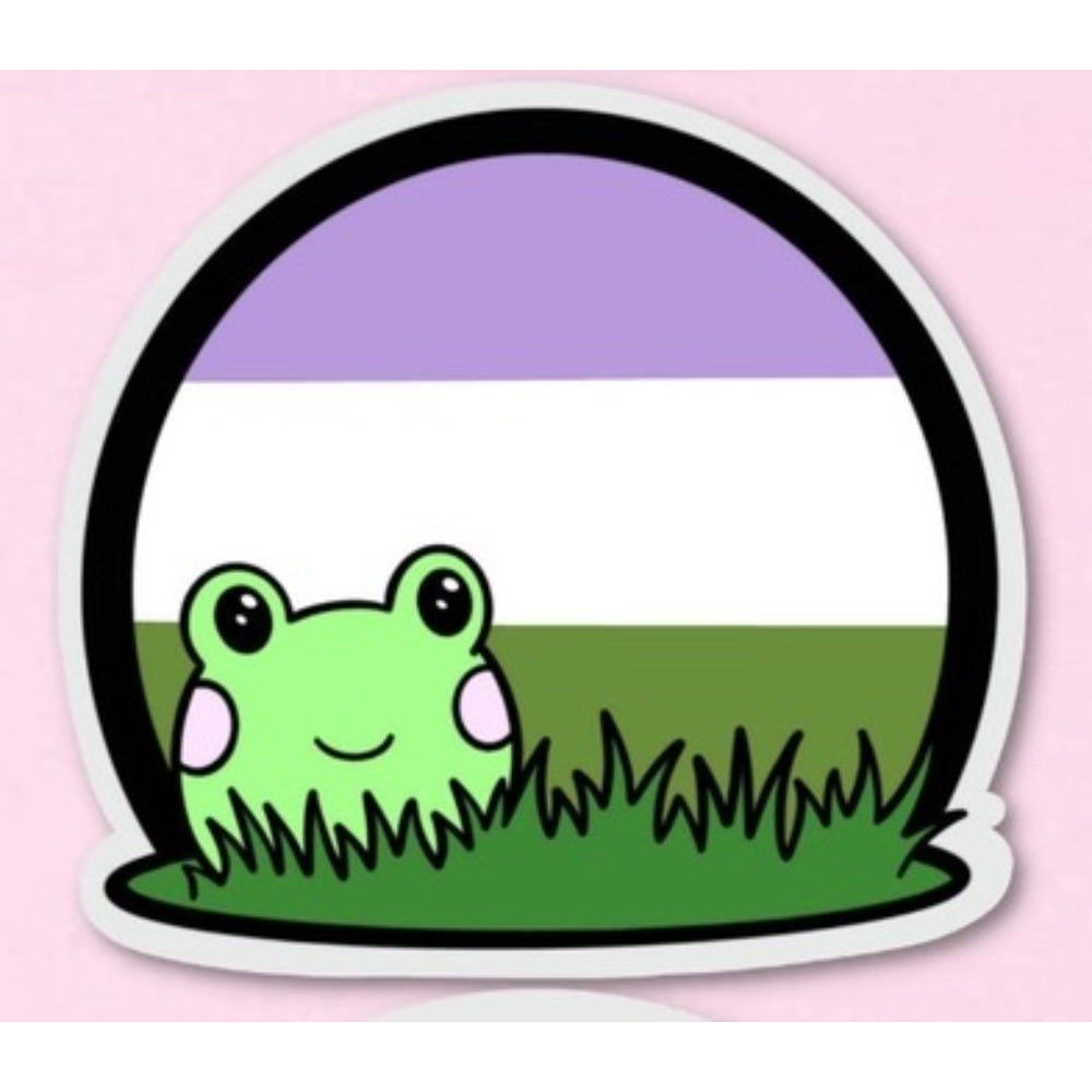 Pride Frog Stickers Sticker FuzziesArtDesigns Genderqueer  