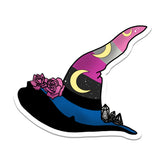 Pride Flag Witch Hat Vinyl Sticker Genderfluid