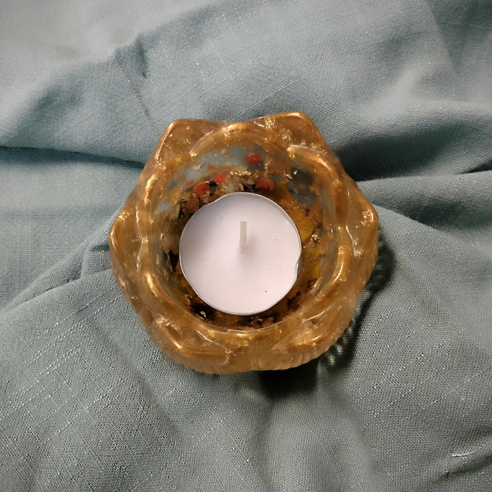 Lotus Candle Holder Home Decor Foxglove Crafts Gold Leaf  