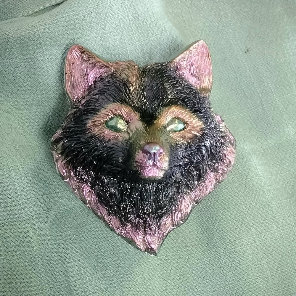 Fox Head Home Decor Foxglove Crafts Black and Pink  