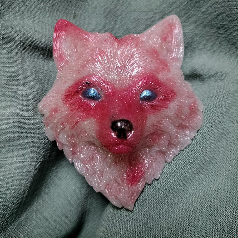 Fox Head Home Decor Foxglove Crafts Pink and White  