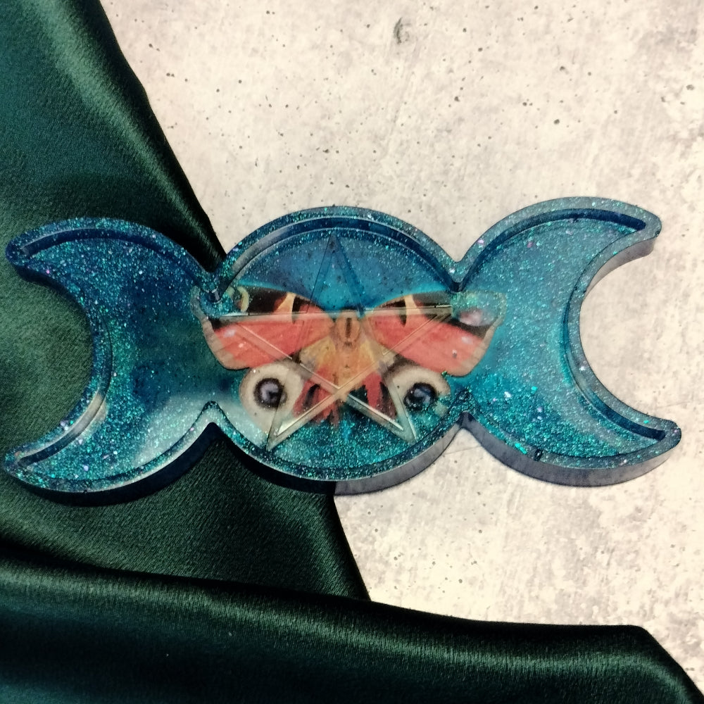 Triple Moon Dish Home Decor Foxglove Crafts Butterfly  