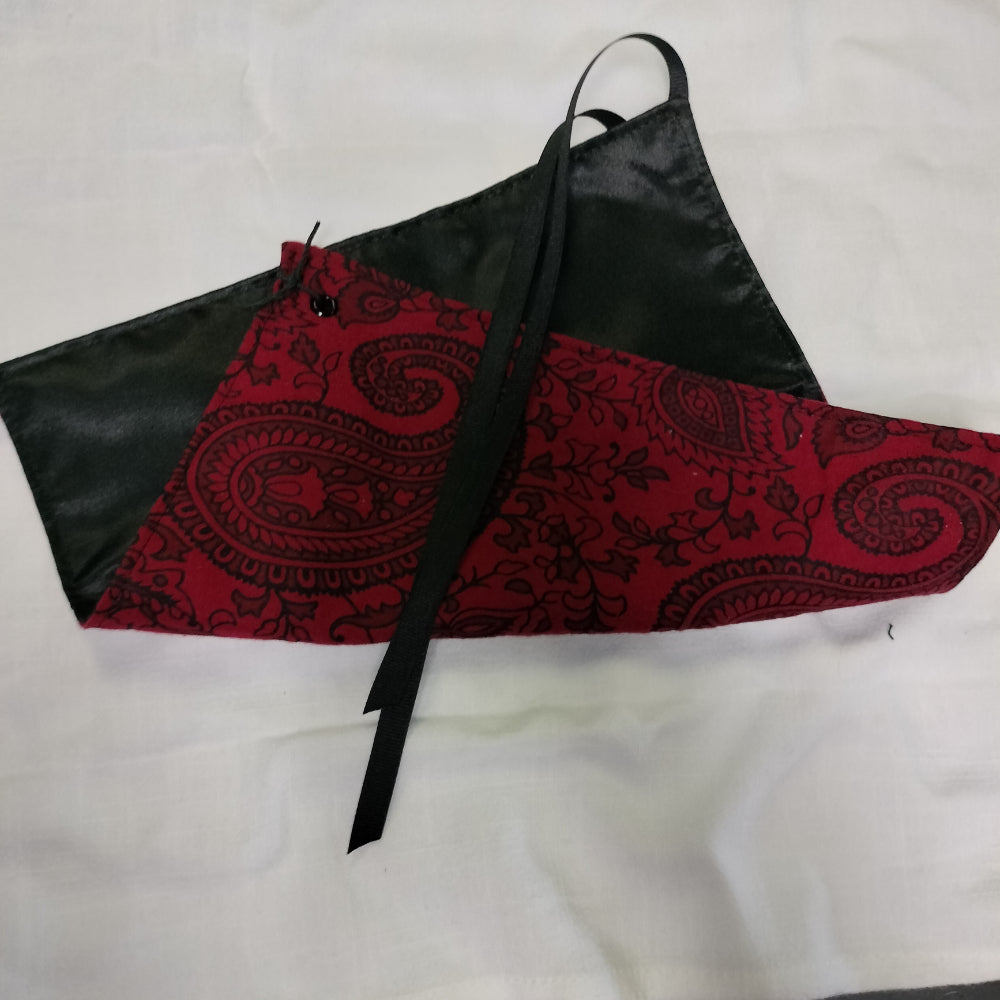 Flat Wrap Tarot Bag  Medusa Gothic Red Paisley  