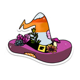 Pride Flag Witch Hat Vinyl Sticker Lesbian