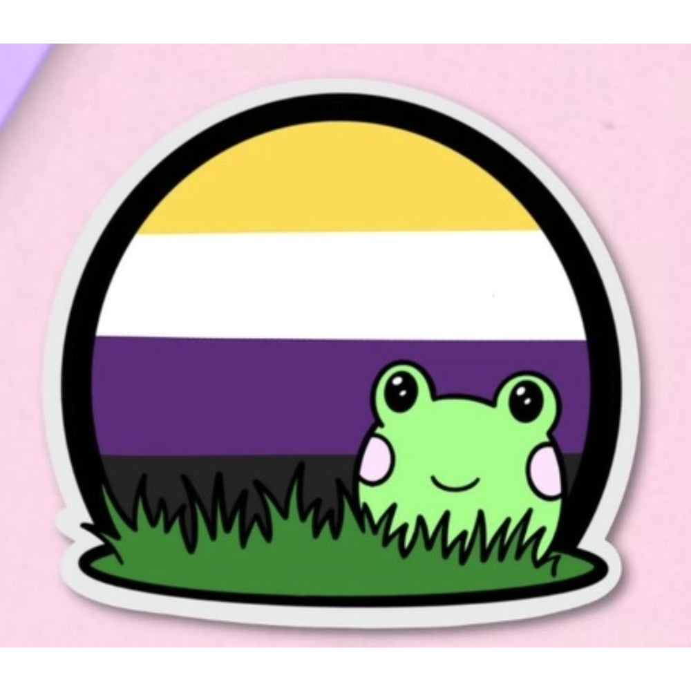 Pride Frog Stickers Sticker FuzziesArtDesigns Nonbinary  