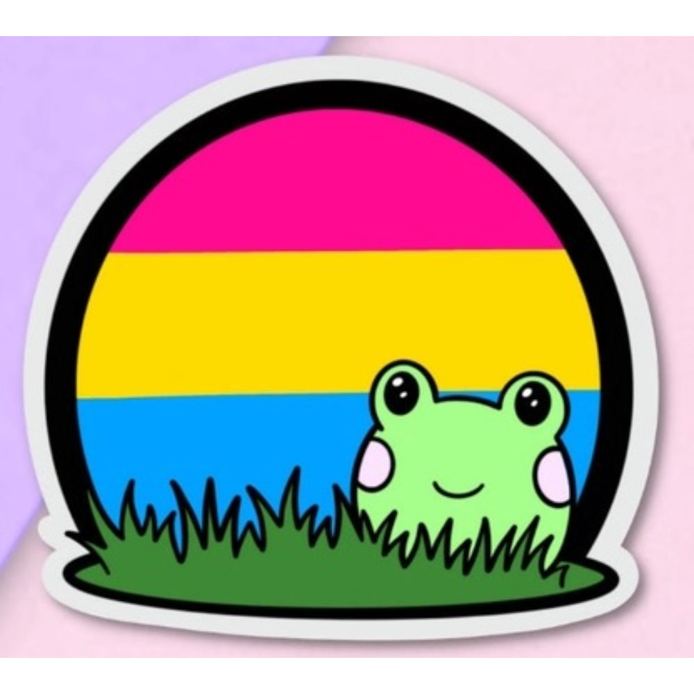 Pride Frog Stickers Sticker FuzziesArtDesigns Pansexual  