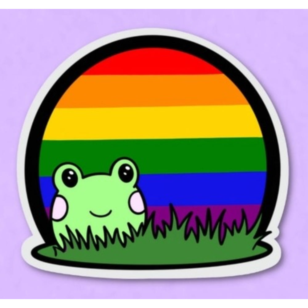 Pride Frog Stickers Sticker FuzziesArtDesigns Rainbow  