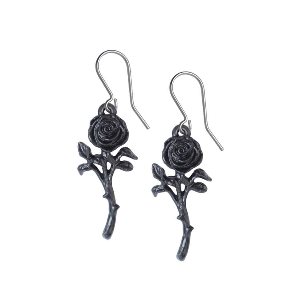 Romance of the Black Rose Earrings Jewelry Alchemy England   