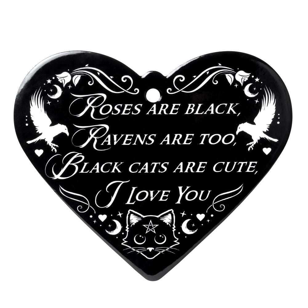 Roses are Black Heart Ceramic Trivet Home Decor Alchemy England   