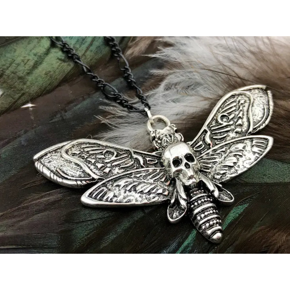 Silver Death Head Moth Necklace Jewelry SpotLight Jewelry   