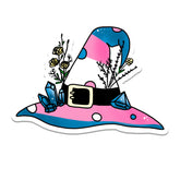 Pride Flag Witch Hat Vinyl Sticker Transgender