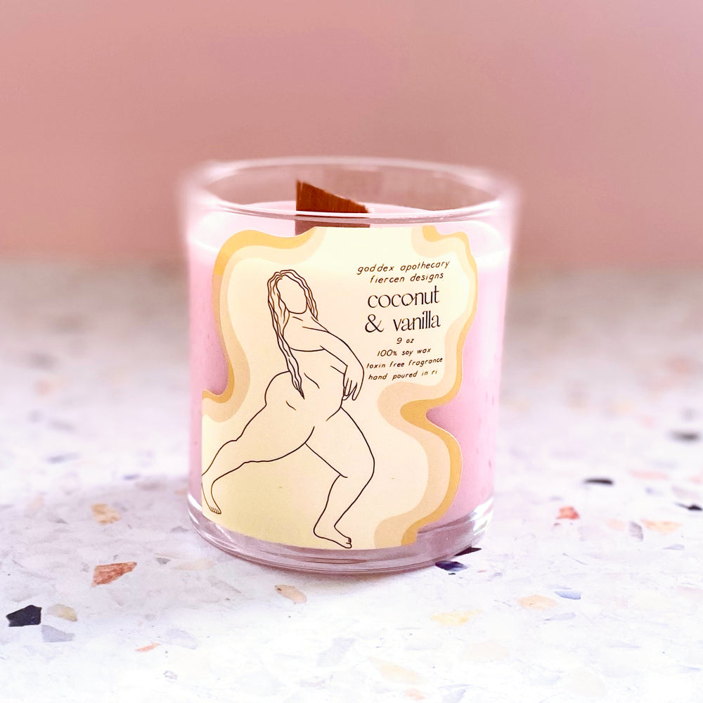 Worship Your Body Soy Candle Coconut and Vanilla Self Care Goddex   