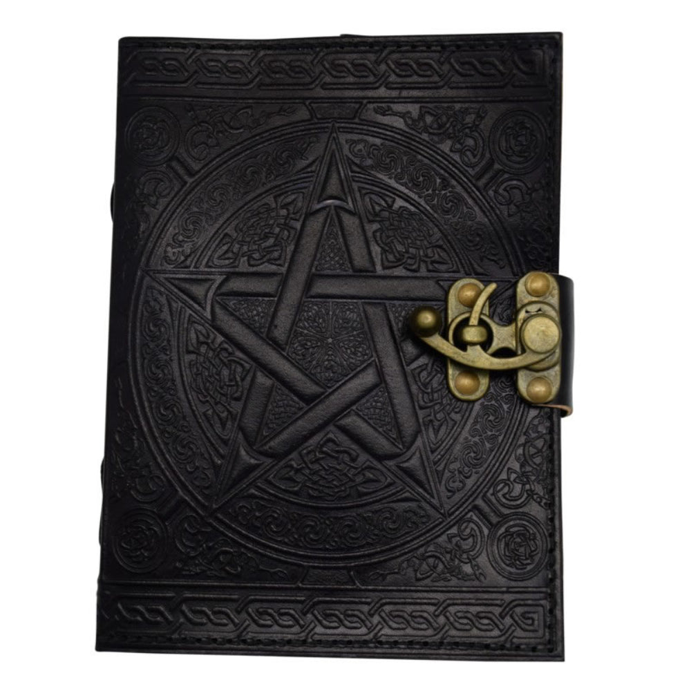 Pentagram Black Leather Journal Stationery Fantasy Gifts   