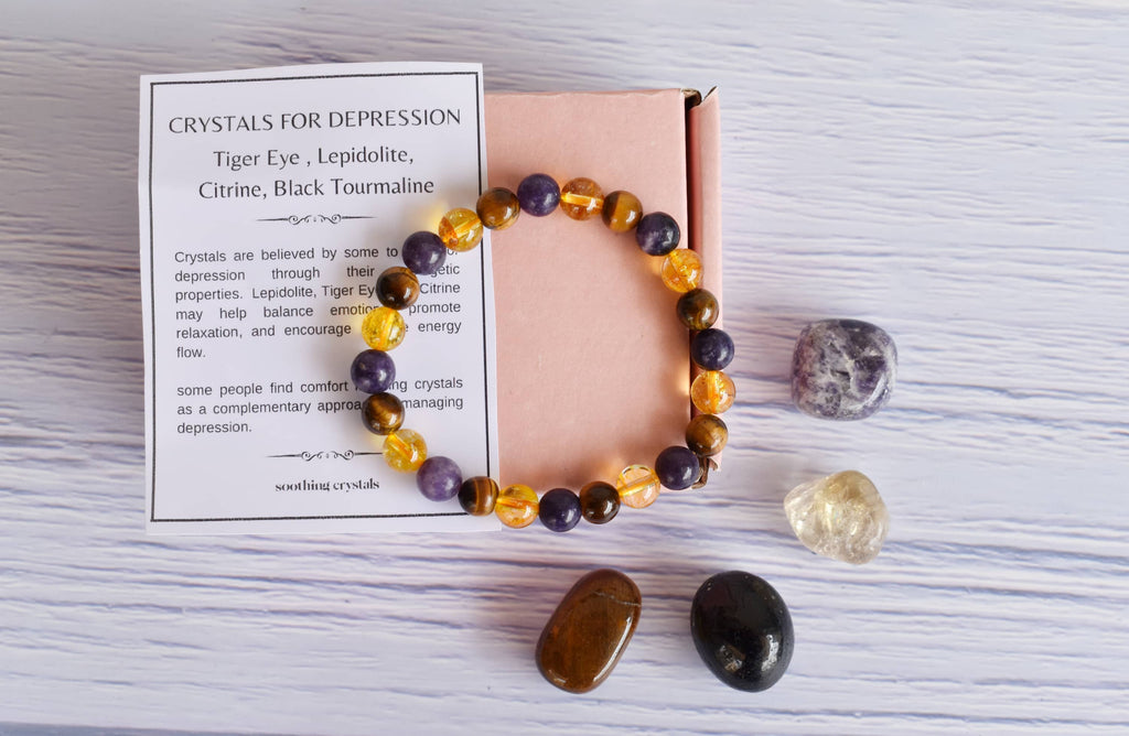 Crystal Gift Set - Reduce Depression Witchcraft AK Healing Crystals   