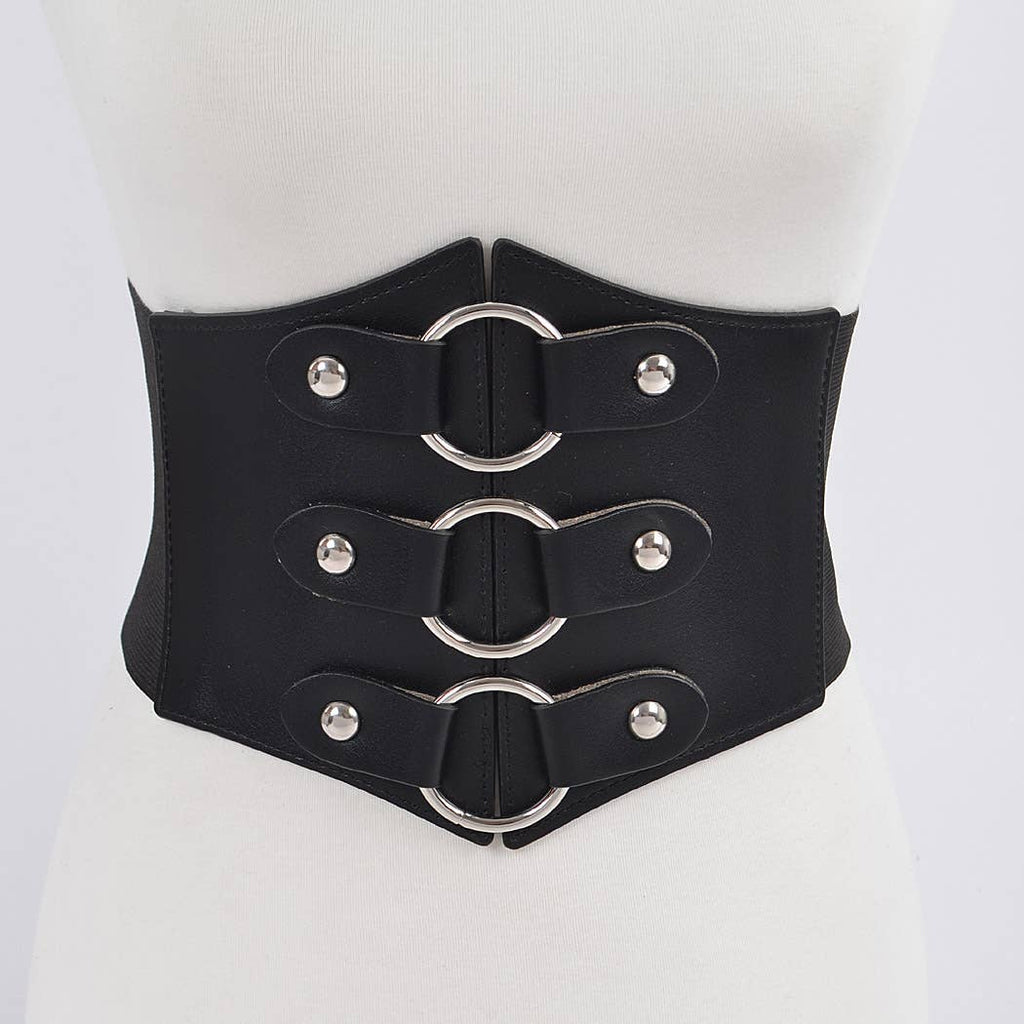 Waist Belt with Silver O-Rings Clothing 3AM   