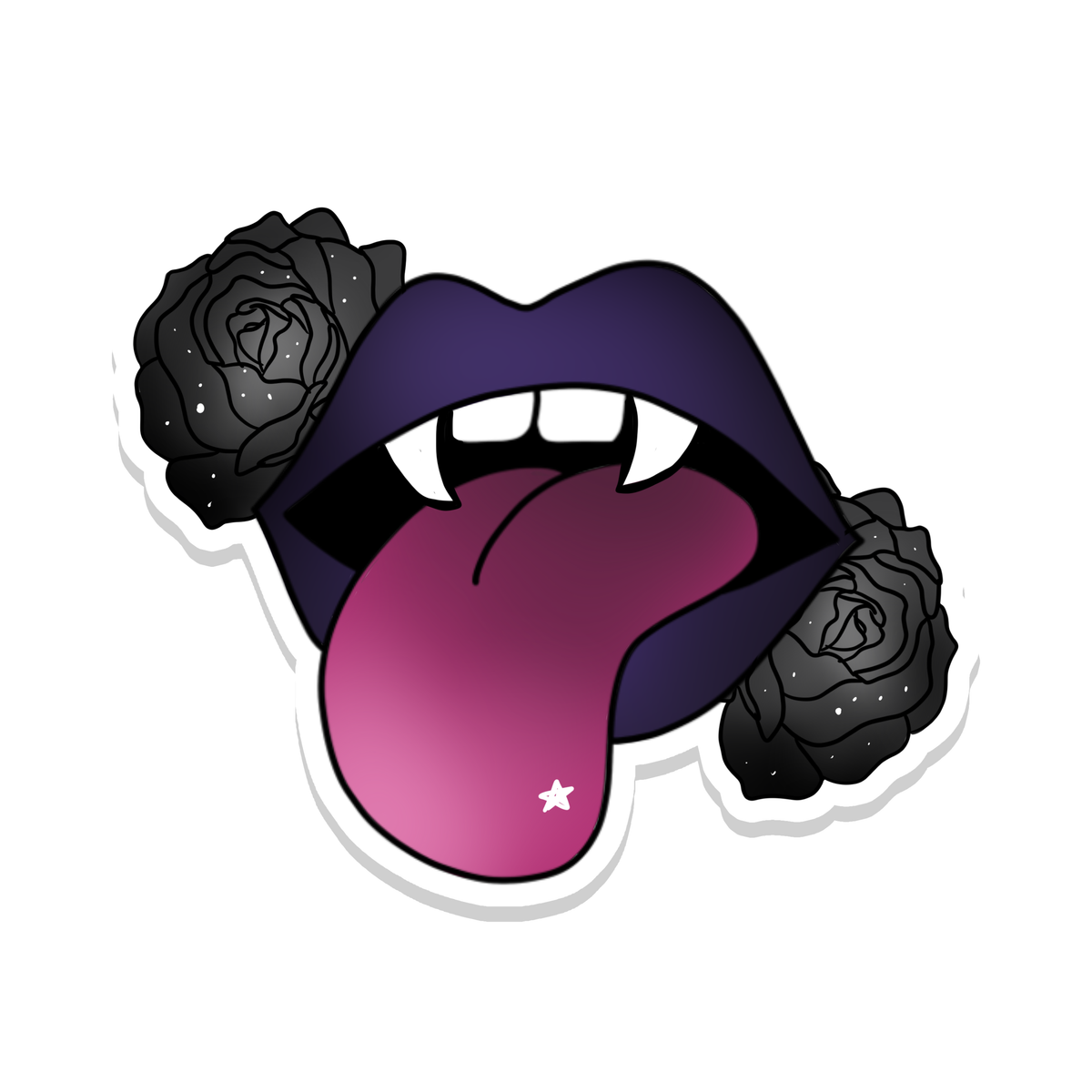 Goth Vampire Fangs Vinyl Sticker