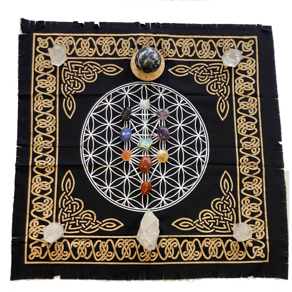 Flower of Life Grid Altar Cloth Witchcraft Rock Paradise   
